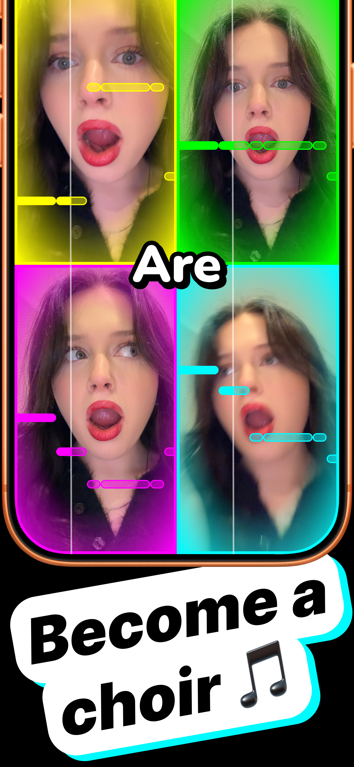 Howli harmony review showing four recorded voice parts
